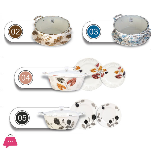 Xelant Melamine Double Glaze Dinner Set of 77