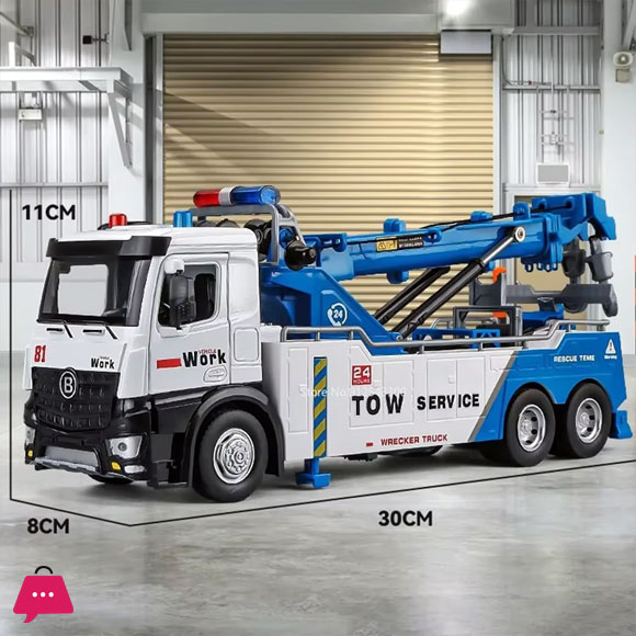 1:18 Rescue Tanker Double Ditch Obstacle Clearing Toy Car Model Alloy Diecast Sound Light