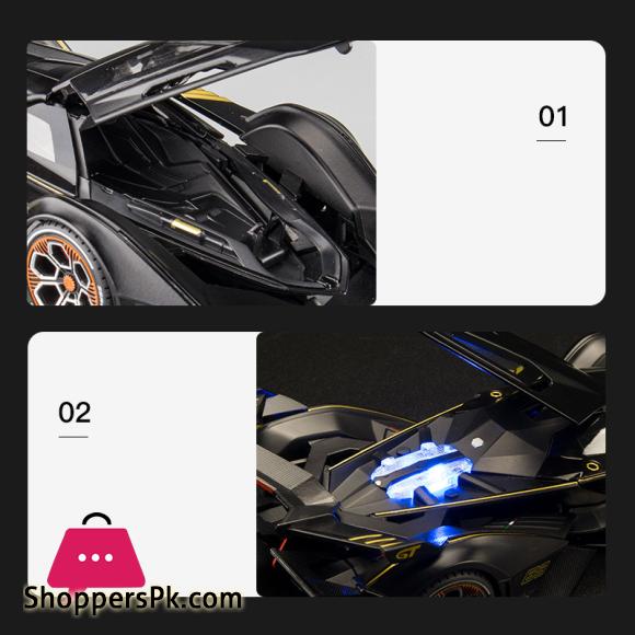 1:22 Lambos Vision Gran Turismo V12 GT Alloy Model Diecast Sound Super Racing Lifting Tail Hot Car Wheel For Children Gifts