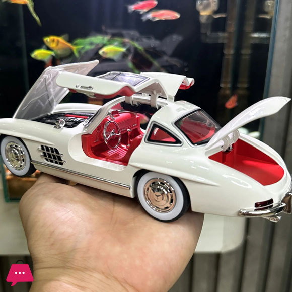 1:24 Benzs 300SL Track Version Alloy Sports Car Model Diecast Car Model Sound and Light