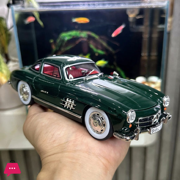 1:24 Benzs 300SL Track Version Alloy Sports Car Model Diecast Car Model Sound and Light