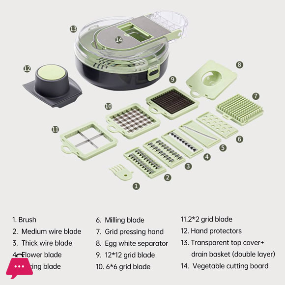 13 in 1 Onion Chopper Vegetable Chopper with Container Multifunctional