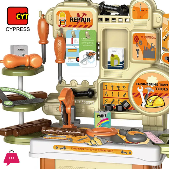 53 Pieces Tool Workbench Toy Pretend Play Kids Tool Bench Toys Set For Boys