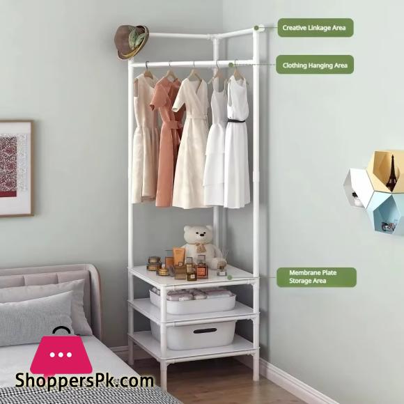 Corner Coat Rack Floor Standing Clothes Hanger Multilayer Coats Racks