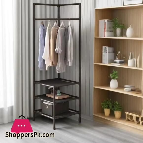 Corner Coat Rack Floor Standing Clothes Hanger Multilayer Coats Racks