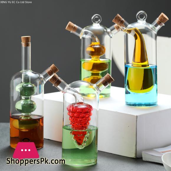 Creative Oil Bottle Dual-use Glass Oil Pot 2-in-1 Kitchen Goods 500ml + 40ml