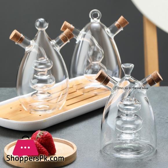 Creative Oil Bottle Dual-use Glass Oil Pot 2-in-1 Kitchen Goods 500ml + 40ml