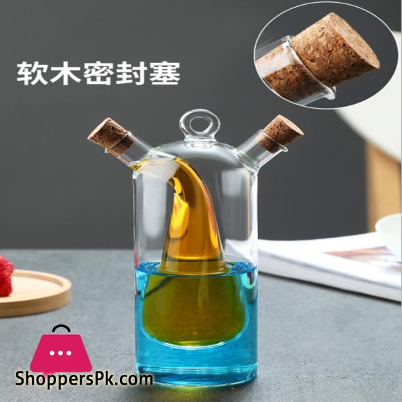 Creative Oil Bottle Dual-use Glass Oil Pot 2-in-1 Kitchen Goods 500ml + 40ml