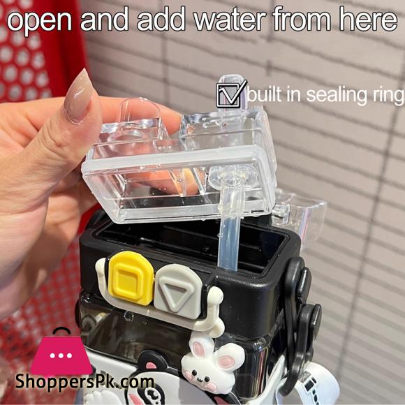 Cute Animals Water Bottle For Kids Children Unicorn Bottles With Straws Strap Leak Proof