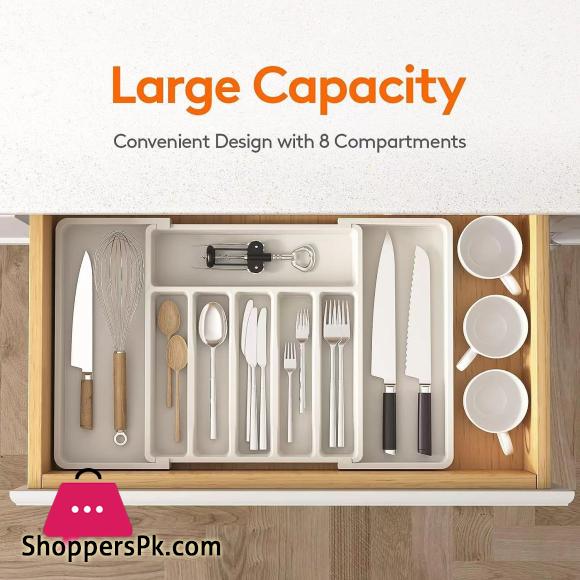 Extended Cutlery Utensil Tray Adjustable Cutlery Holder