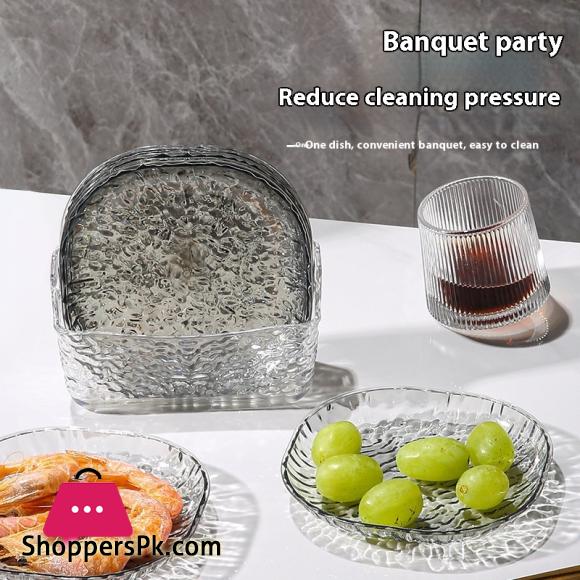 Light Luxury Plastic Plates Fruit Snacks Dried 8 Plate with Stand