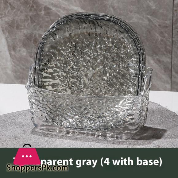 Light Luxury Plastic Plates Fruit Snacks Dried 8 Plate with Stand