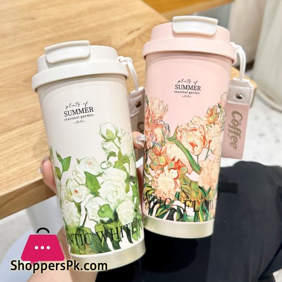 Orchid Water Bottle Impression Coffe Tumbler 528 ML