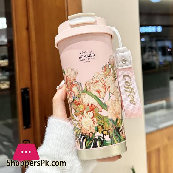 Orchid Water Bottle Impression Coffe Tumbler 528 ML