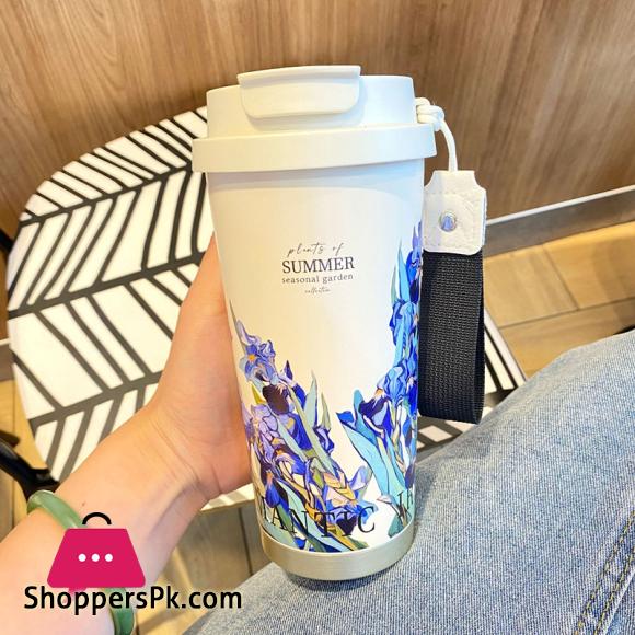 Orchid Water Bottle Impression Coffe Tumbler 528 ML