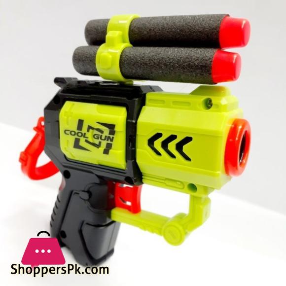 Soft Bullets Toy Pistol with Jump Ejecting Mag Foam Blaster with 4 Pcs EVA Darts