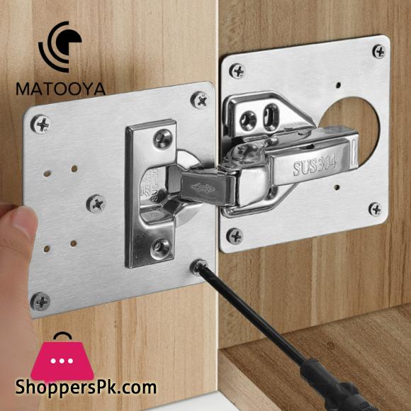 Stainless Steel Hinge Repair Plate Cabinet Door Hinge Repair Kit Repair Side Panels Door Panel Hinge Fixing Connection Brackets