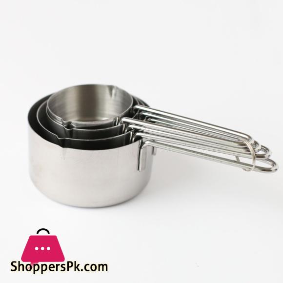 Stainless Steel Measuring Cup & Spoon Set with Accuracy Scales Gold 4PC Set