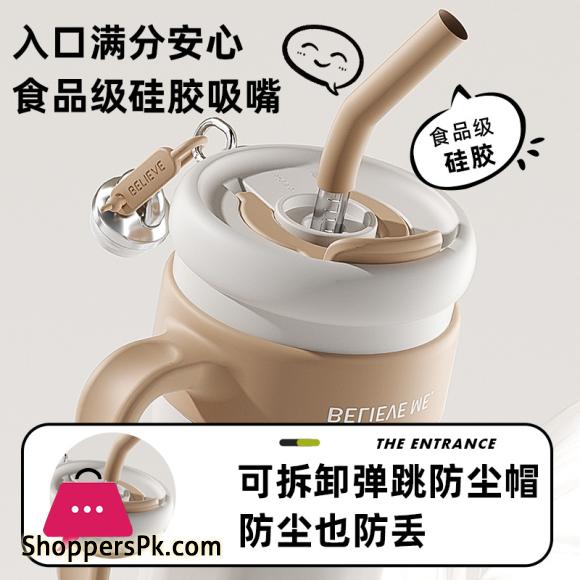 Stainless Steel Thermal Water Bottle Tumbler with Handle Straw Cup Drinkware Thermo Bottle 1250 ML