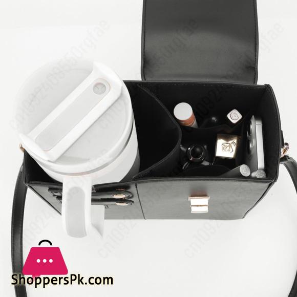 Tumbler Handbag Purse Carrier Bag PU Leather Travel Cup Holder Bag