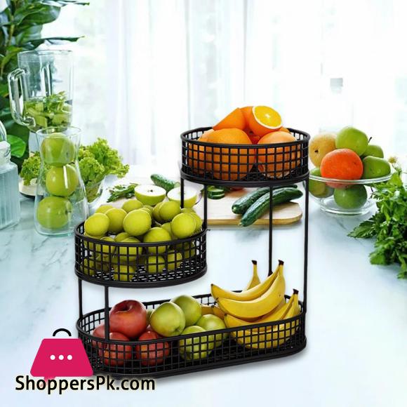 Stylish Metal Fruit Organizer for Kitchen Storage And Display