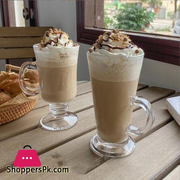 Danny Home Tall Costa Latte Glass Juice Cocktail Mug Set of 2