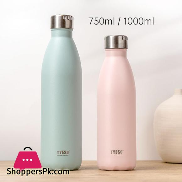 Tyeso-Brief Thermos Vacuum Flask, Stainless Steel Thermal Water Bottle 750 ML