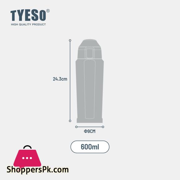 Tyso Sports Vacuum Insulated Bottle Keep Cold And Hot With Handle 600 ML