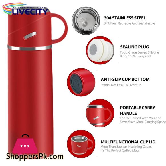 WATER BOTTLE ELEGANT STYLISH KEEPS DRINK HOT & COLD 580 Ml