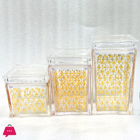 Acrylic Jar Set Air Tight Jars Set of 3 - Round