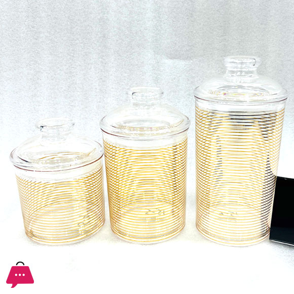 Acrylic Jar Set Air Tight Jars Set of 3 - Round