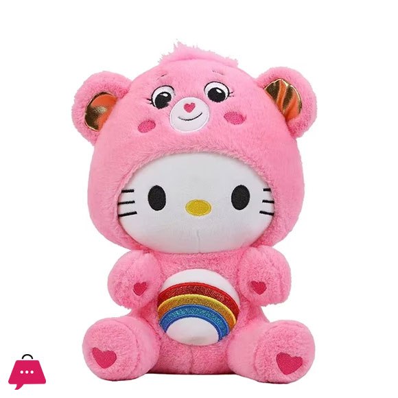 Cartoon Care Bears Cross-Dressing Hello Kitty Big Plush Toy Rainbow Bear Plush Doll Bedroom Pillow Kid Birthday Gift