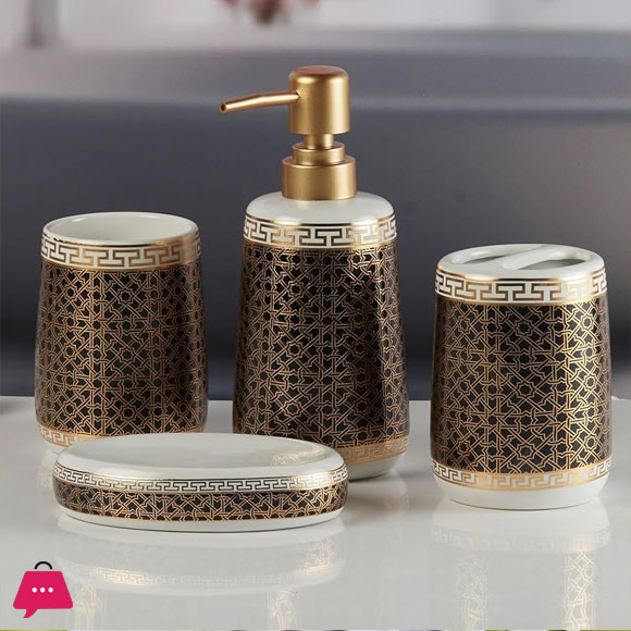 Ceramic Bathroom Accessories Set of 4