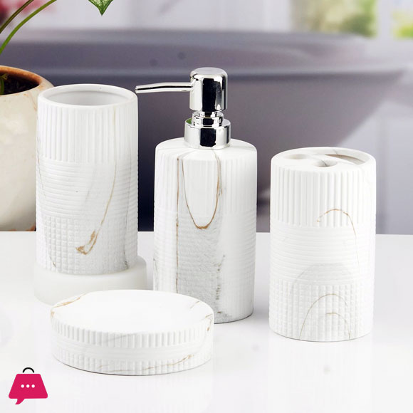 Ceramic Bathroom Accessories Set of 4