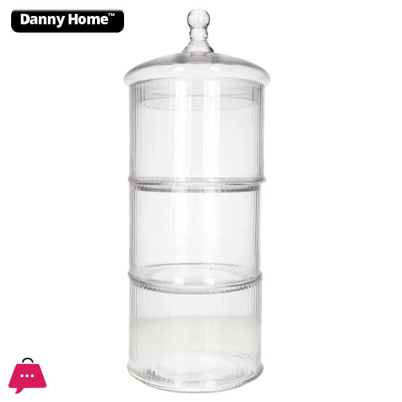 Danny Home 3 Layer Glass Cookie Jar 39cm