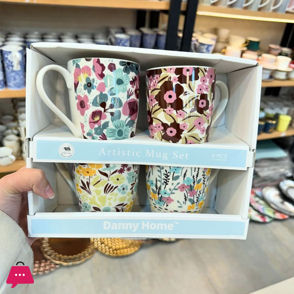 Danny Home 400ml Artistic Mug Set of 4