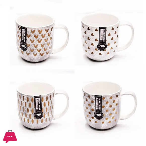 Danny Home 400ml Gray Mug Set of 4