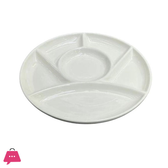 Danny Home cramic 6 Compartment Snack Divider Tray 2 Pcs Set 9Inch