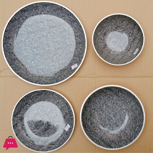 Danny Home Elegant Textures Porcelain Bowl 4.75 Inch
