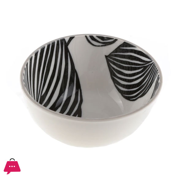 Danny Home Fine Porcelain Black Leaf Bowl 4.15 inch