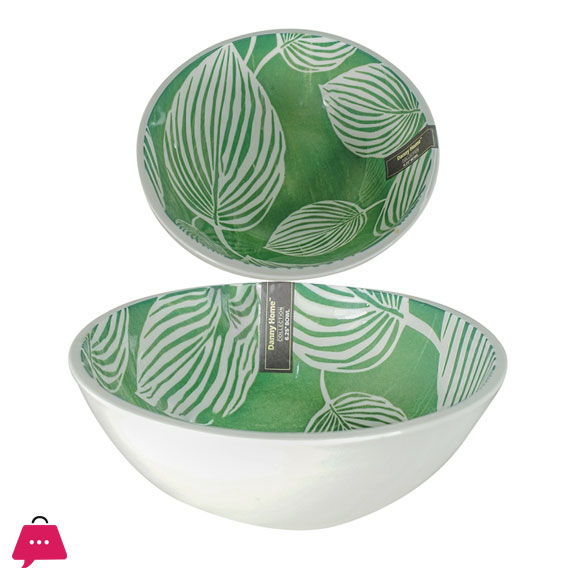 Danny Home Green Leaf Porcelain Bowl 4.75 Inch