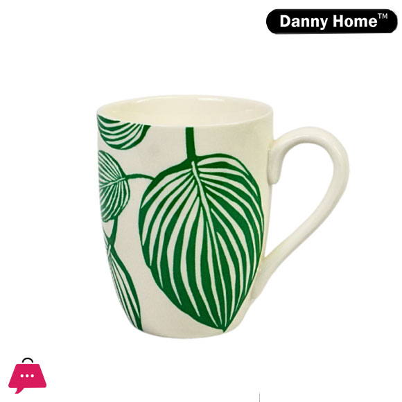 Danny Home Green Leaf Porcelain Mug 320ml