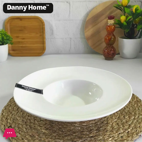 Danny Home Round Ceramic Soup Pasta Plate 10 Inch