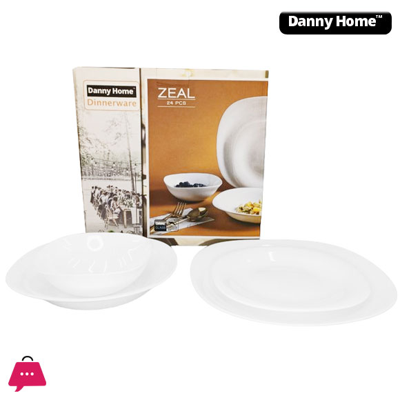 Danny Home Zeal Opal Glass Dinner Set 24 Pcs