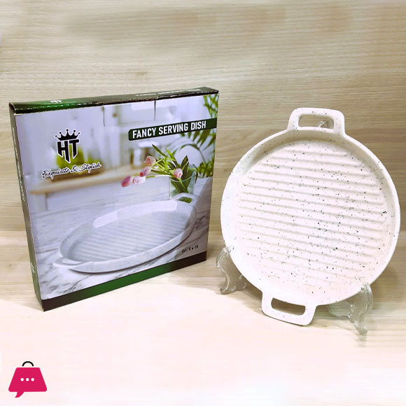 HT Ceramic Round Sizzler Serving Dish 9 Inch