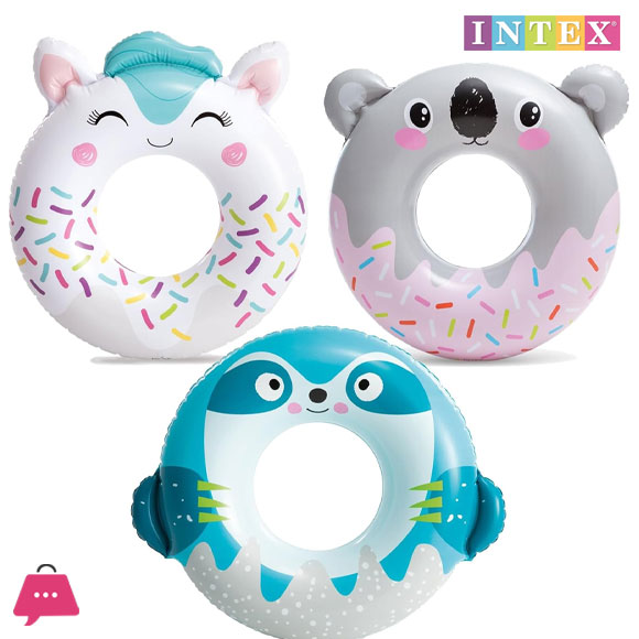 Intex Inflatable Swimming Ring Koala Seal Unicorn Tube Kids Summer Pool Ring 30 Inch - 59266