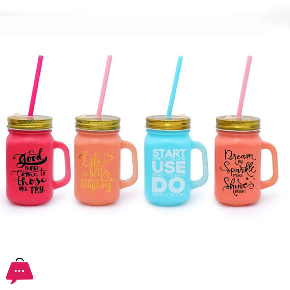 KLEEYO MASON JAR COLOR FROSTY 450ML