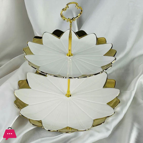Luxury Classic Gold Tulip 2 & 3 Tier Pastry Stand