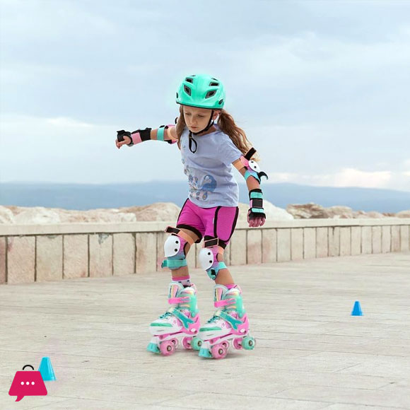 Mermaid Roller Skates Adjustable Light up Roller Skates for Girls Purple & Pink Kids Roller Skates Indoor Outdoor