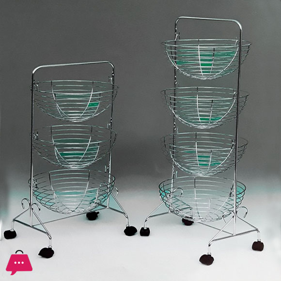 Metal Kitchen Cart - Trolley With Wheels 3-4-Shelves